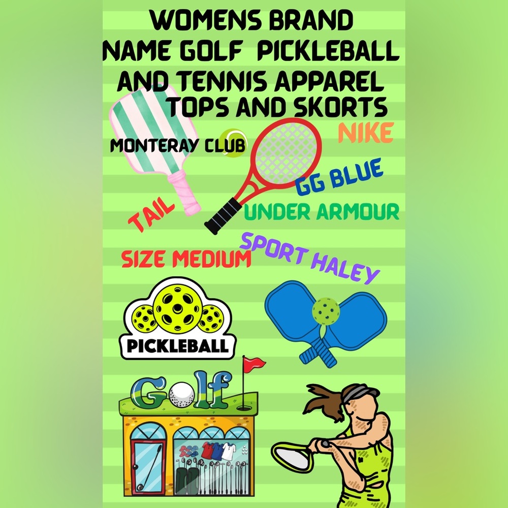 Women's Golf, Tennis, Pickleball Tops & Skorts. CHECK OUT MY CLOSET‼️